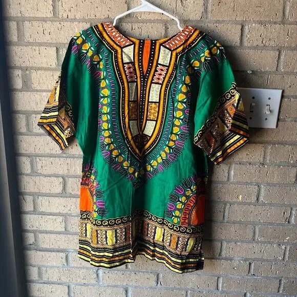 Dashiki Shirt Hippie Mexican Afro Gringo Poncho Tribal Unisex Festival T-Shirts - Picture 6 of 9